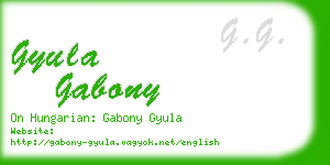 gyula gabony business card